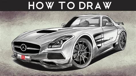 How To Draw A Mercedes Benz Sls Amg Black Series Step By Step