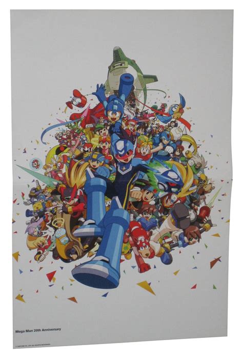 Nintendo Power Mega Man 20th Anniversary Double Sided Video Game Poster