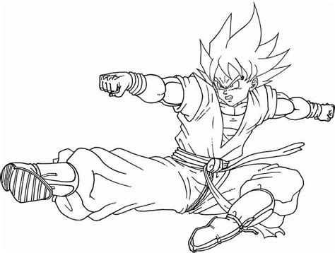 Dibujos De Goku Esta Peleando Para Colorear Para Colorear Pintar E