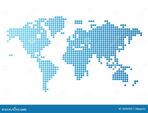 World Map Of Blue Round Dots Stock Vector Illustration Of Design