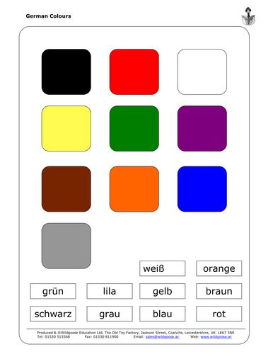 German Colours And Numbers Worksheet By Wildgooseeducation Teaching