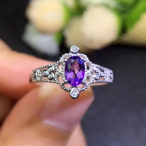 CoLife Jewelry 925 Silver Amethyst Ring 4 6mm Real Amethyst Silver Ring