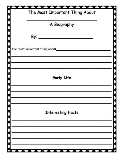 Printable Biography Worksheets