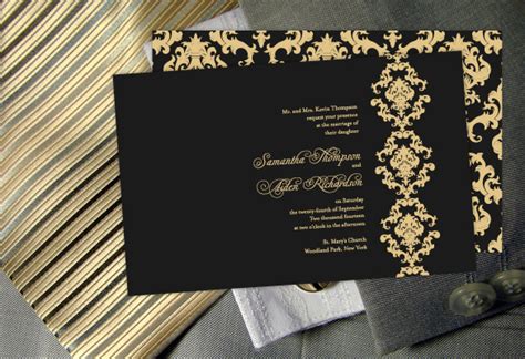 color monday damask elegance wedding invitationcolor