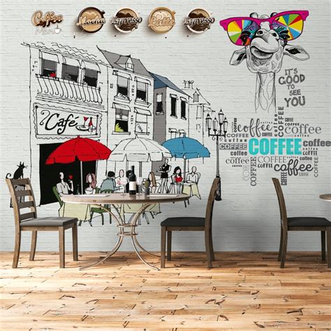 Cafe Shop Wall Mural Etsy