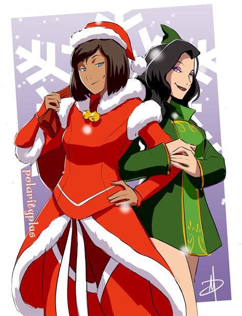 safebooru 2girls arm hug asami sato avatar the last airbender bag bell black hair blue hair