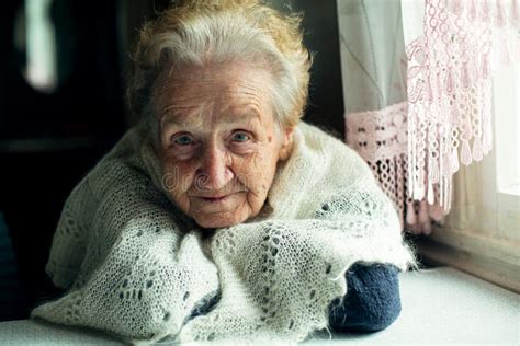 Portrait Of An Elderly Happy Wrinkled Woman Stock Image Image Of Grandmother Attractive