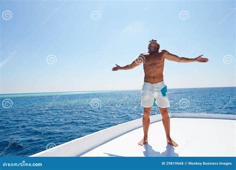Man Standing On Deck Of Boat Royalty Free Stock Image CartoonDealer Com