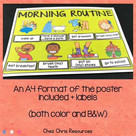 Morning Routine A Free Collaborative Vocabulary Poster Chez Chris