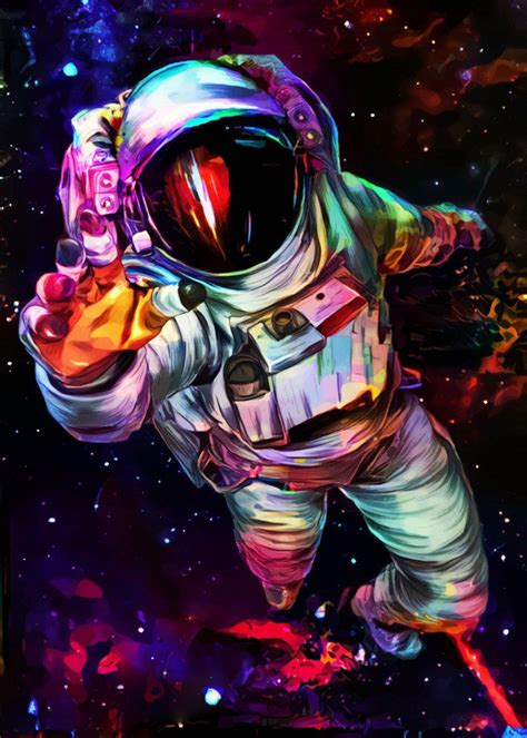 Cosmic Astronaut Metal Poster Print Start Displate In 2020