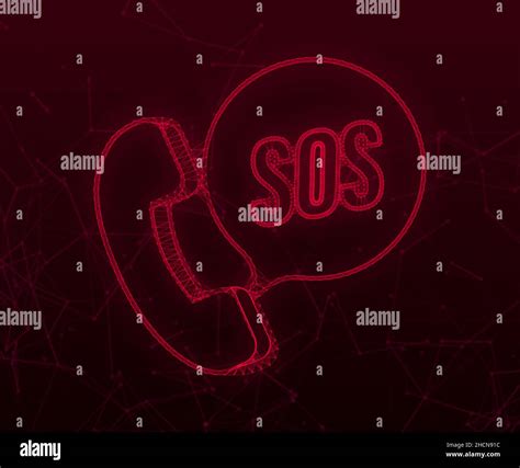 Sos Emergency Call 911 Calling A Cry For Help Vector Stock