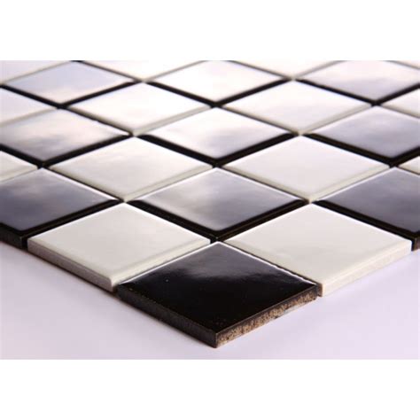 Black And White Porcelain Square Mosaic Tiles Design Ceramic Tile Walls