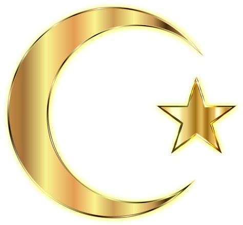 Golden Crescent Moon And Star Enhanced Without Background Openclipart