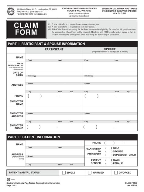 2018 2023 Ca Scptac Claim Formfill Online Printable Fillable Blank