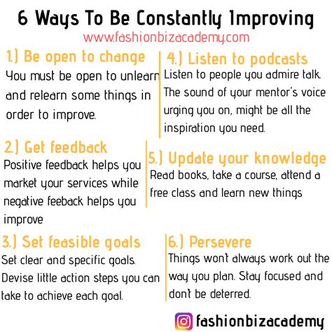 6 Ways To Be Constantly Improving Yourself Fashion Biz Academy