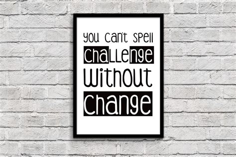 You Cant Spell Challenge Without Change 85 X 11 Etsy Uk