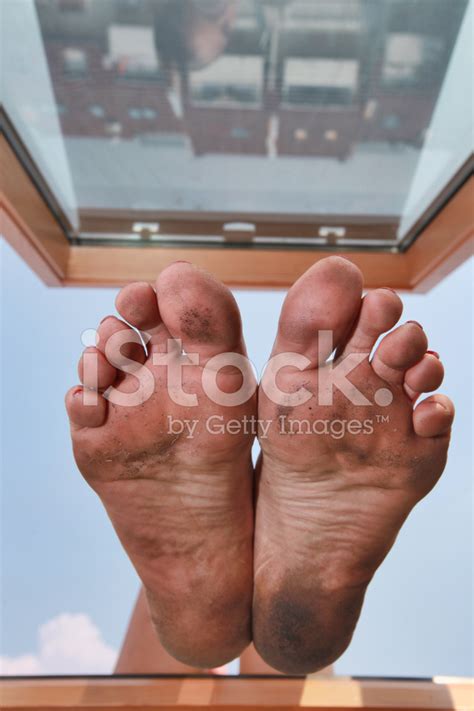 Dirty Feet In The Window Stock Photo Royalty Free Freeimages