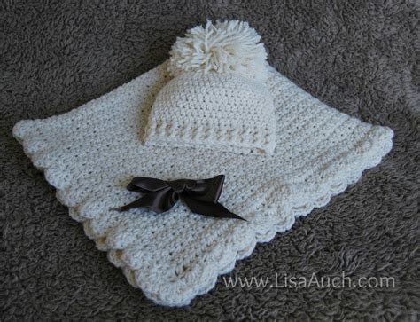 Free Crochet Baby Blanket Pattern With Matching Crochet Baby Hat