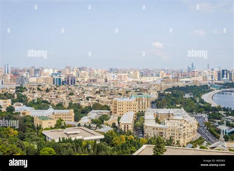 View Over Baku Downtown Skyline Azerbaijan Stock Photo Alamy