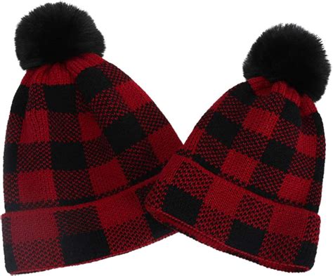 Famkit Parent Child Hat Christmas Matching Hat For Mother Kid Winter