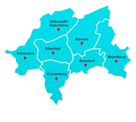 Wuppertal von mapcarta, die offene karte. Hausmeisterdienst Stadtteile Wuppertal | Gelford GmbH
