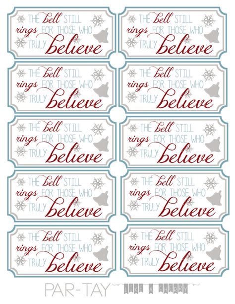 There's no greater gift than friendship. Polar Express Bell Tags - Party Like a Cherry