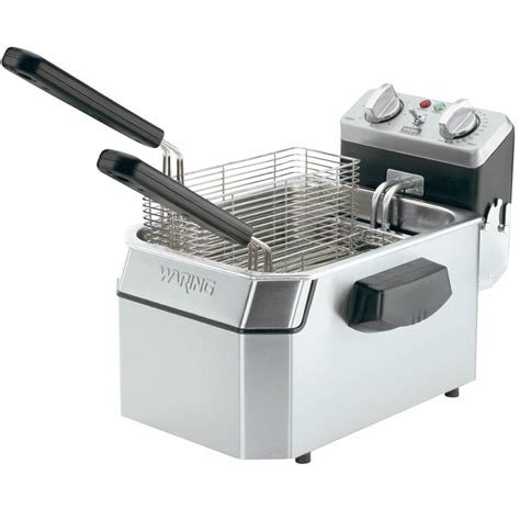 fryer deep commercial electric waring countertop pound lb volt stainless 240v steel 208v fryers duty heavy single kitchen basket counter