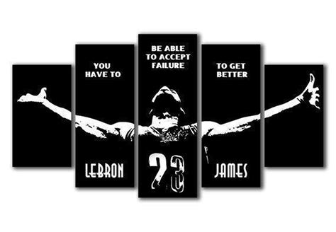 Lebron James Basketball Star Black Banner Quotes Celebrity 5 Panel