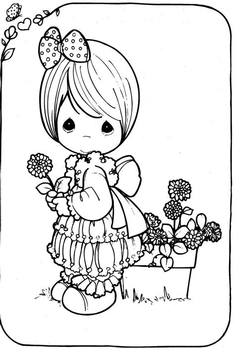 Drawing tutorials of precious moments. Drawing girl precious moments in black and white to color ...