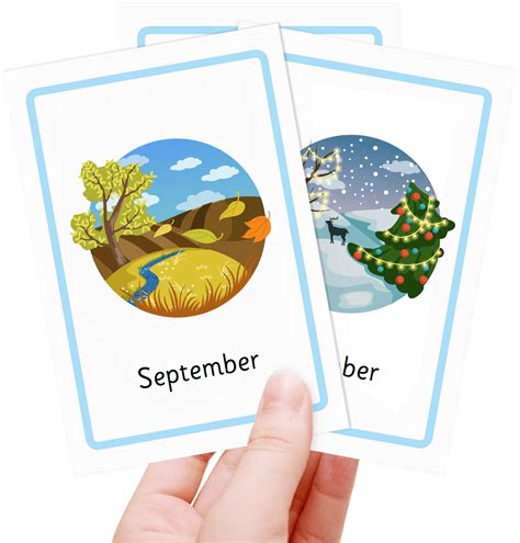 Free Months Of The Year Flashcards For Kids Totcards