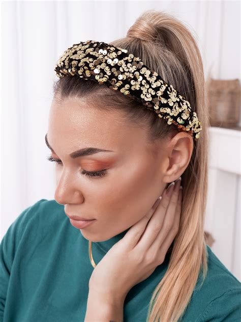 Gold Sequin Headband Holland Fashionroomgr