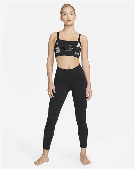 Nike Yoga Dri Fit Indy Womens Light Support Non Padded Graphic Sports
