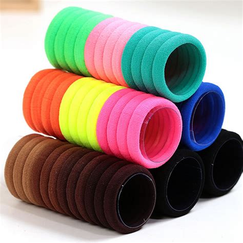 24pcs Hair Ornaments Mix Colors Rubber Scrunchie Elastic Hair Bands