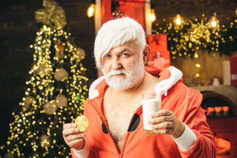 Christmas For Modern Santa Claus Santa Make Funny Face And Picking