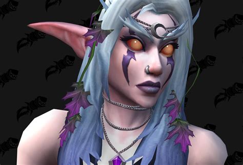 Night Elf Female Customization Options From Shadowlands Alpha Build Vines Necklaces