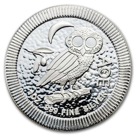 1 New Zealand 2 Dollar Niue Athens Owlathenian Owl In Silver 2017
