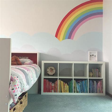 Once you've completed these steps you'll have a wonderful rainbow mural that your kid(s) will love! Pin by Emily Deegan on R & S in 2019 | Rainbow bedroom ...