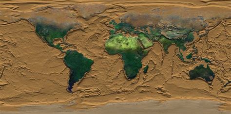 Map Of The Earth Without Water Rpics