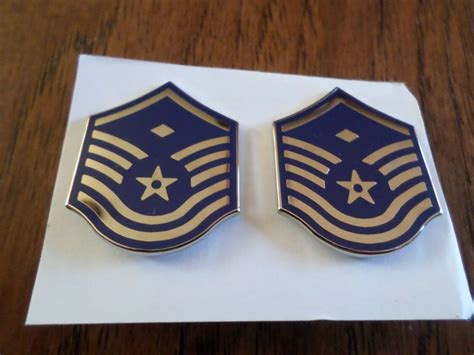 Us Air Force Metal Collar Rank Insignia Master Sergeant With 1st Sgt