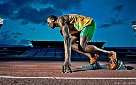 Usain Bolt Athletics 100 Mts Start Wallpaper Sports Wallpaper Better