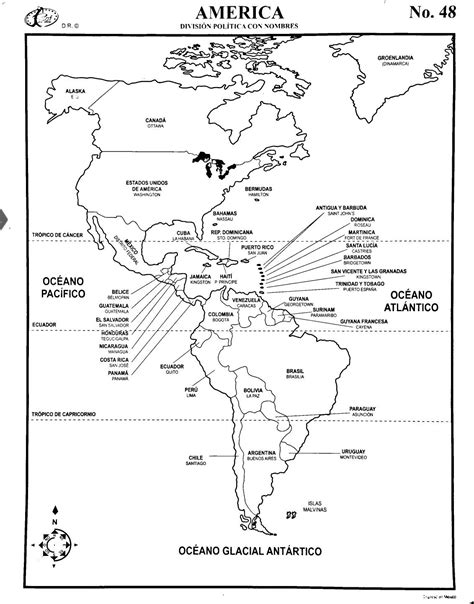 Mapa De Am Rica Con Nombres Y Divisi N Pol Tica Mapa De America Latina Mapa De America Mapa