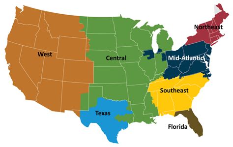 Map Of Us With Mid Atlantic States In Blank