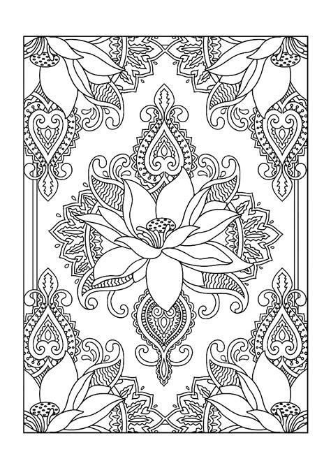 Colouring Books Free Printable A4 Size Lotus Flower Imagenes