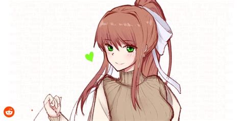 Found Fanart Some More Daily Monika With Casual Winter Clothes Ddlc
