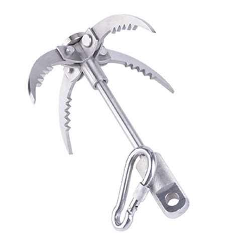 Berufexp Grappling Hook Folding 4 Claws Stainless Steel Grapple Hook