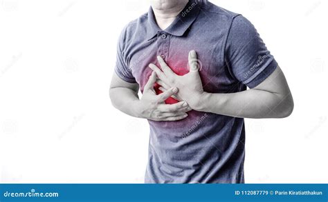 Man With Heart Attack On White Background Stock Image Image Of Adult Breathing 112087779