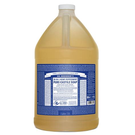 Pure Castile Liquid Soap Peppermint Dr Bronners 1 Gallon Liquid