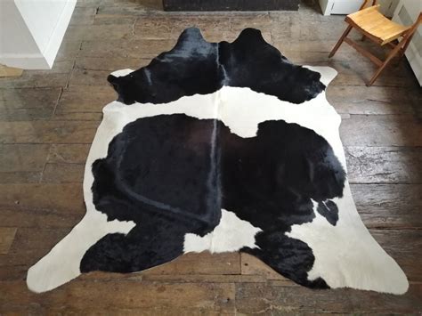 Black And White Cowhide Rug Black And White Cowhide Rug Cow Etsy