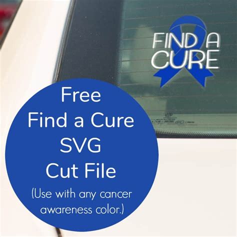 Free Commercial Use 'Find a Cure' Cancer SVG Cut File - Cutting for