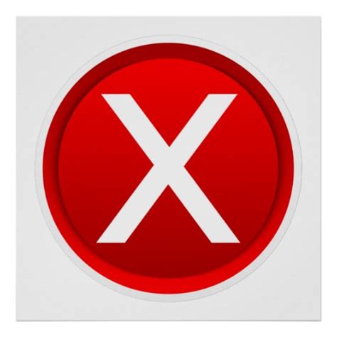 Red X No Incorrect Symbol Zazzle